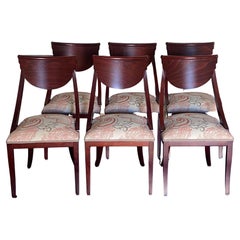 6 Lacquered Wood Italian Hollywood Regency Dinning  Chairs by Pietro Costantini