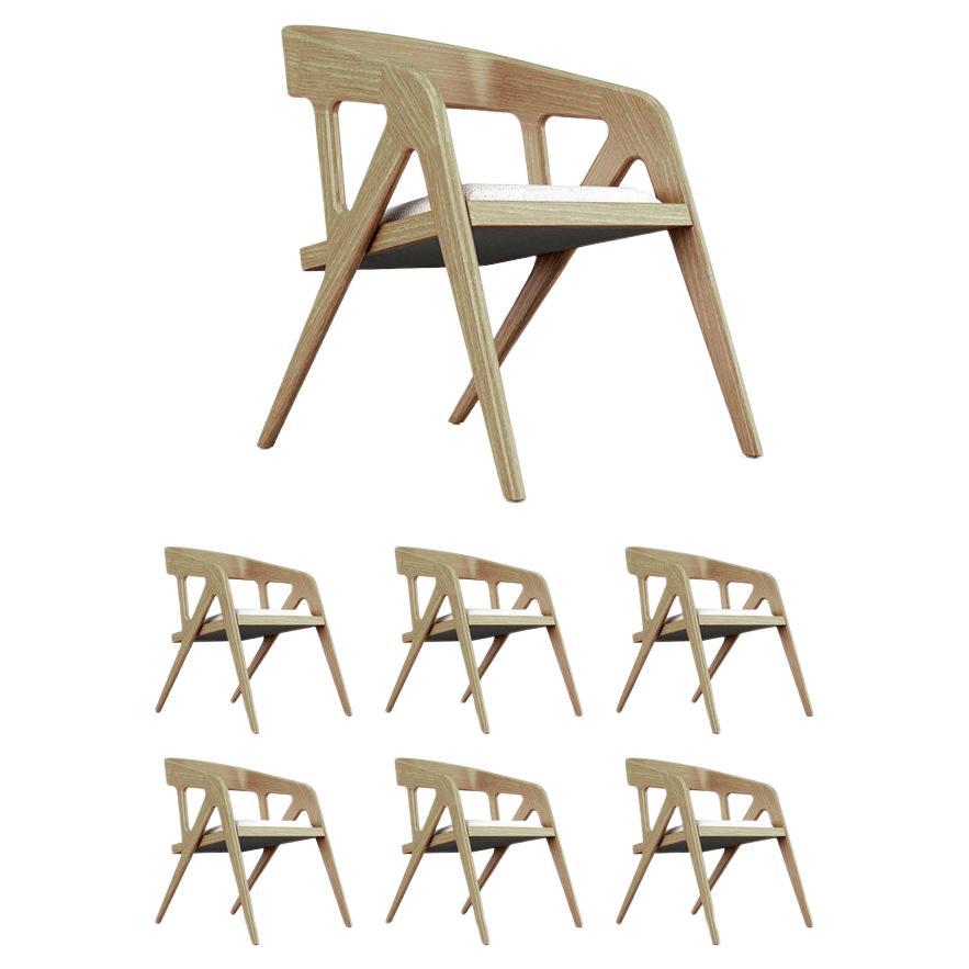 6 Branch-Sessel – moderner und minimalistischer Sessel aus Eiche mit gepolstertem Sitz