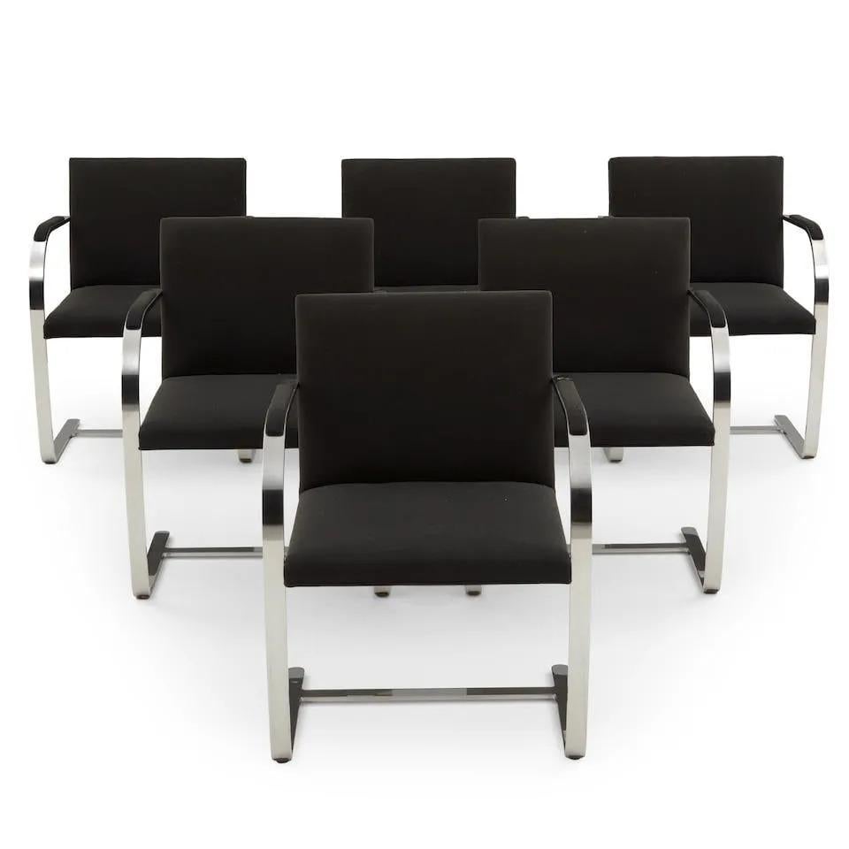 6 BRNO-Stühle von Ludwig Mies Van Der Rohe für Knoll Int'l (Moderne der Mitte des Jahrhunderts) im Angebot