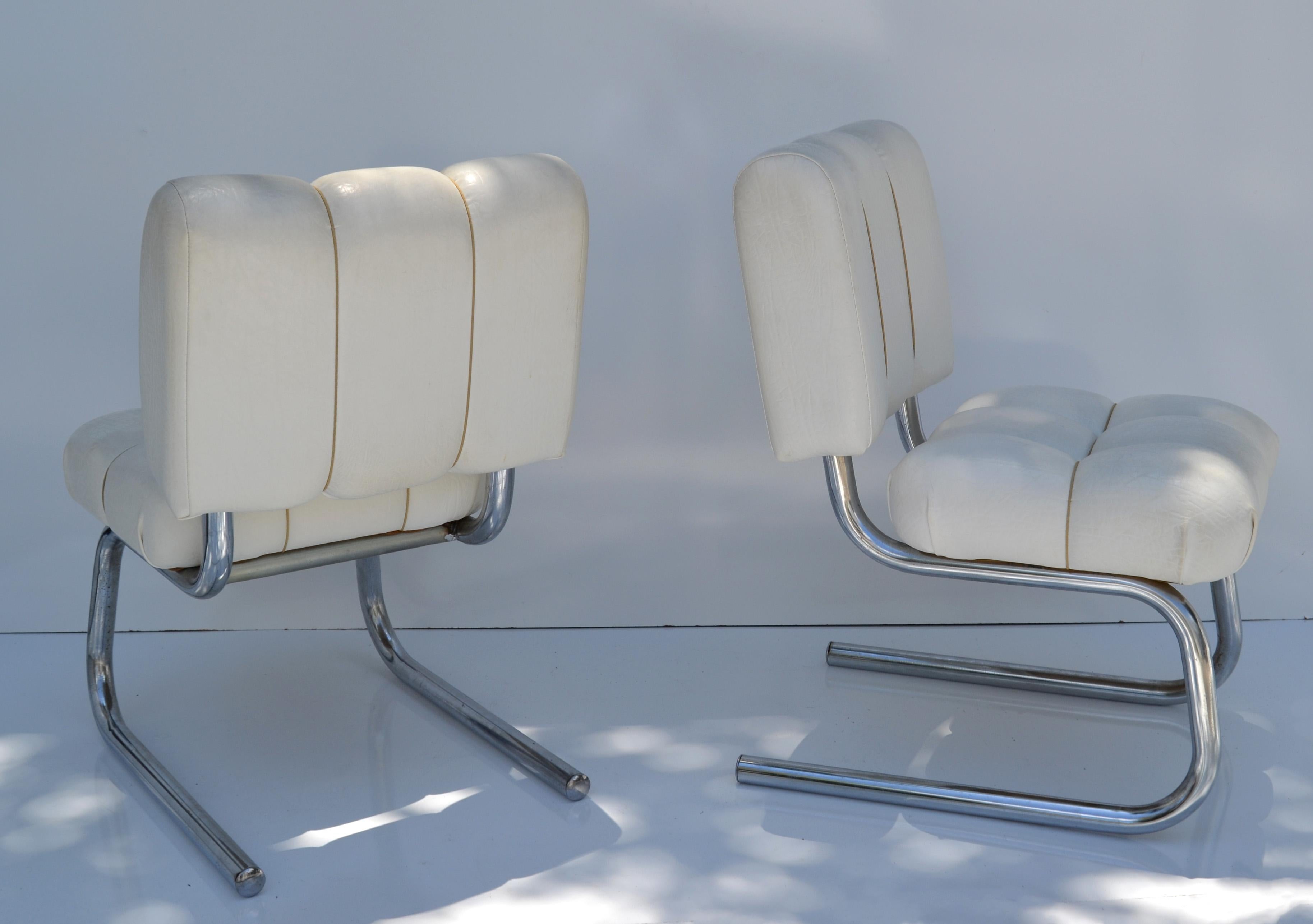 6 Brody Seating Company USA Freitragende Esszimmerstühle aus Chrom, Moderne der Mitte des Jahrhunderts im Angebot 3