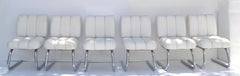 6 Brody Seating Company USA Mid-Century Modern Chrome Cantilever Dining Chairs