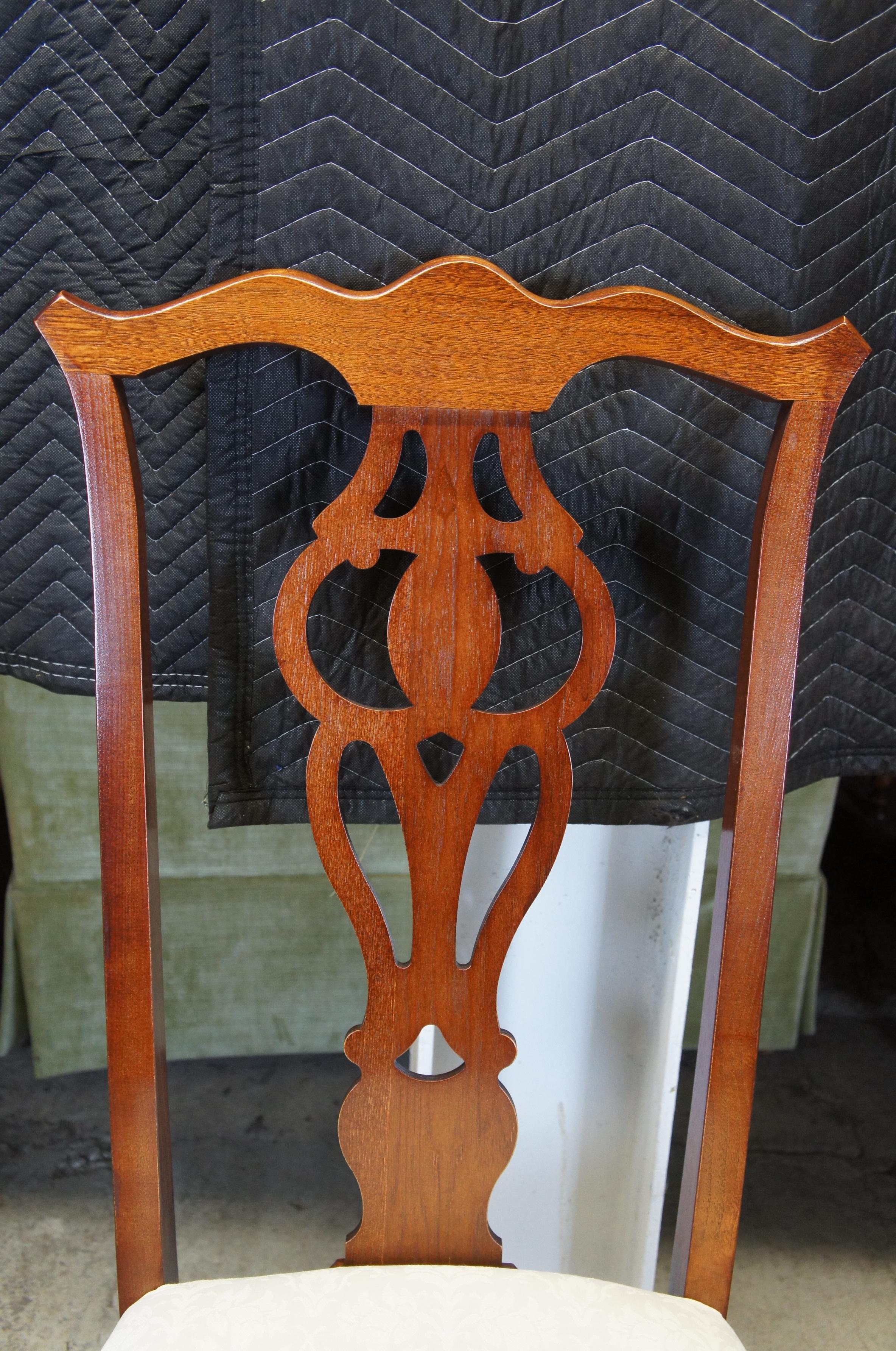 20th Century 6 Broyhill Vintage Mahogany Chippendale Style Dining Chairs Traditional 5265-81