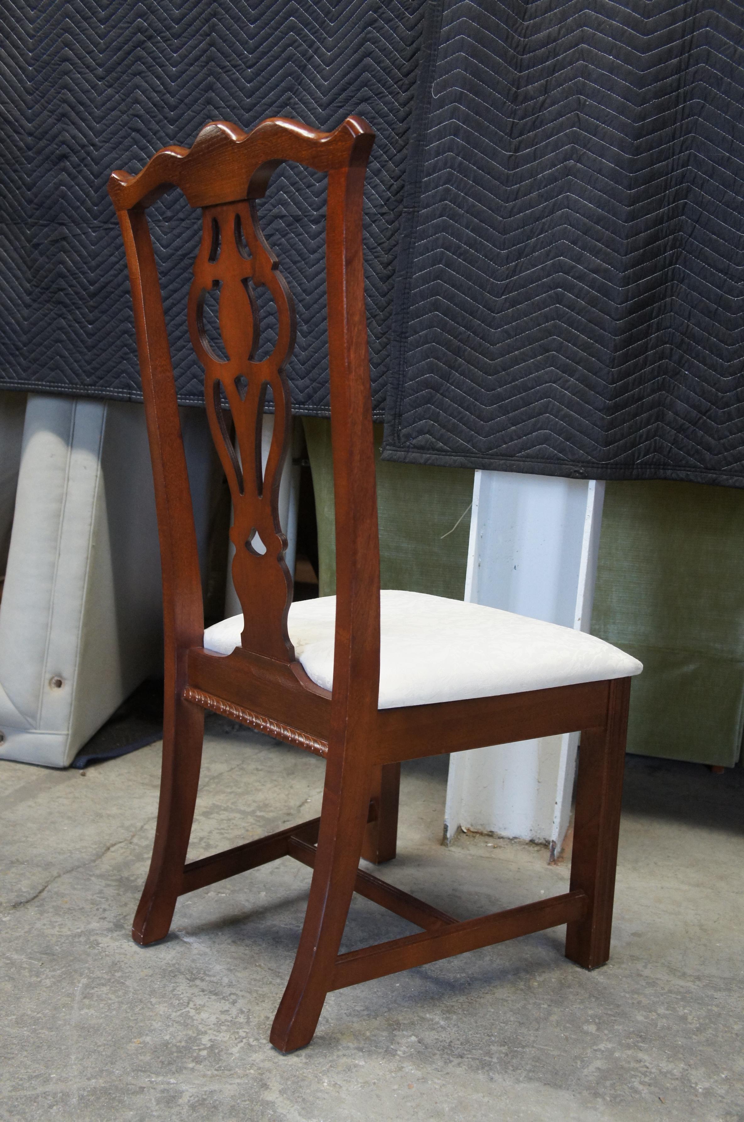 6 Broyhill Vintage Mahogany Chippendale Style Dining Chairs Traditional 5265-81 1