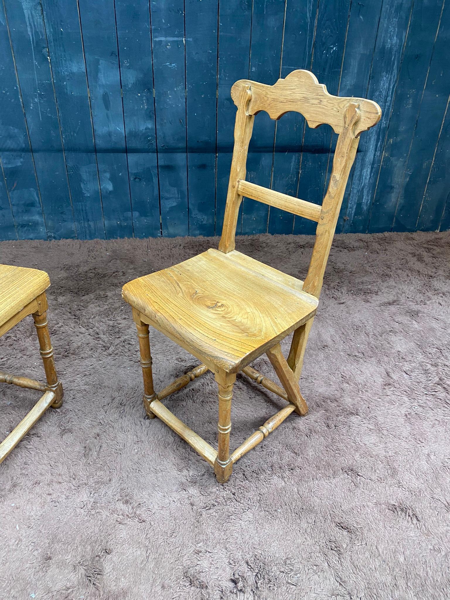 6 Mountain Chairs, in ELM, circa 1900 For Sale 4