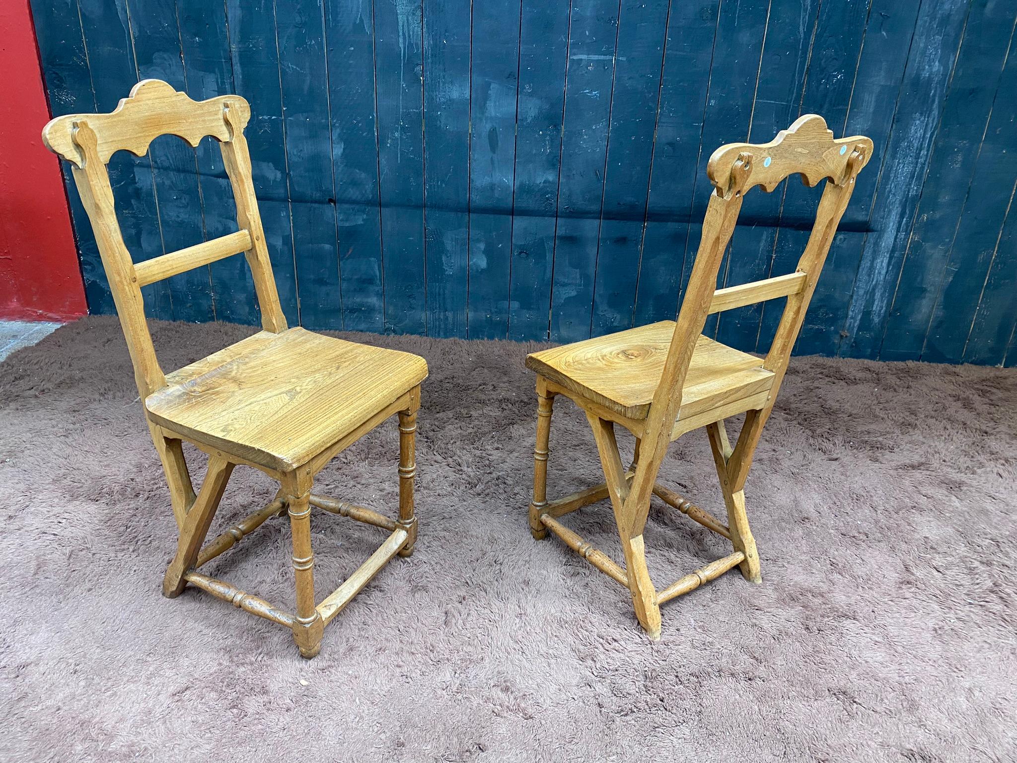 6 Mountain Chairs, in ELM, circa 1900 For Sale 8