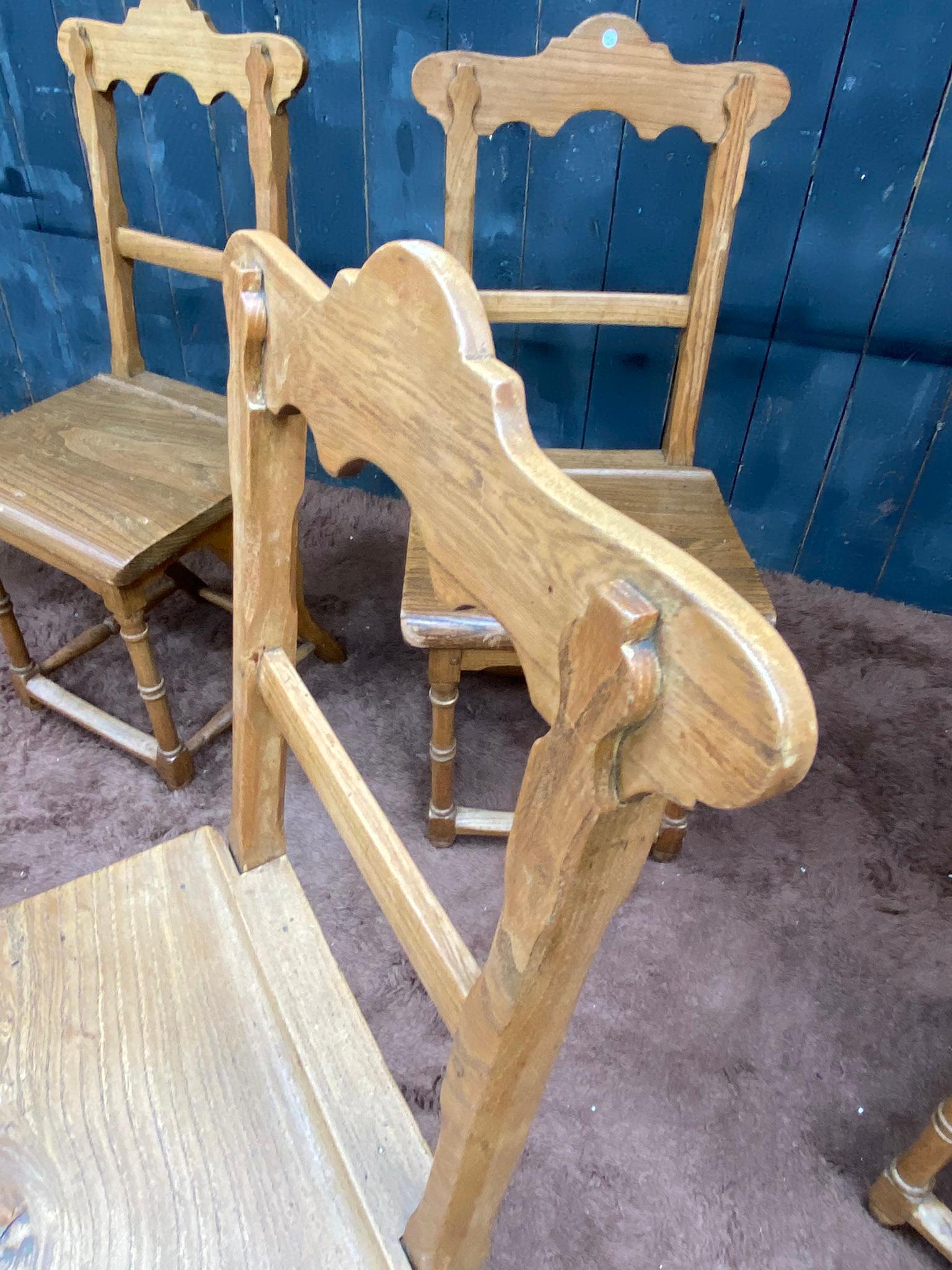 19th Century 6 Mountain Chairs, in ELM, circa 1900 For Sale