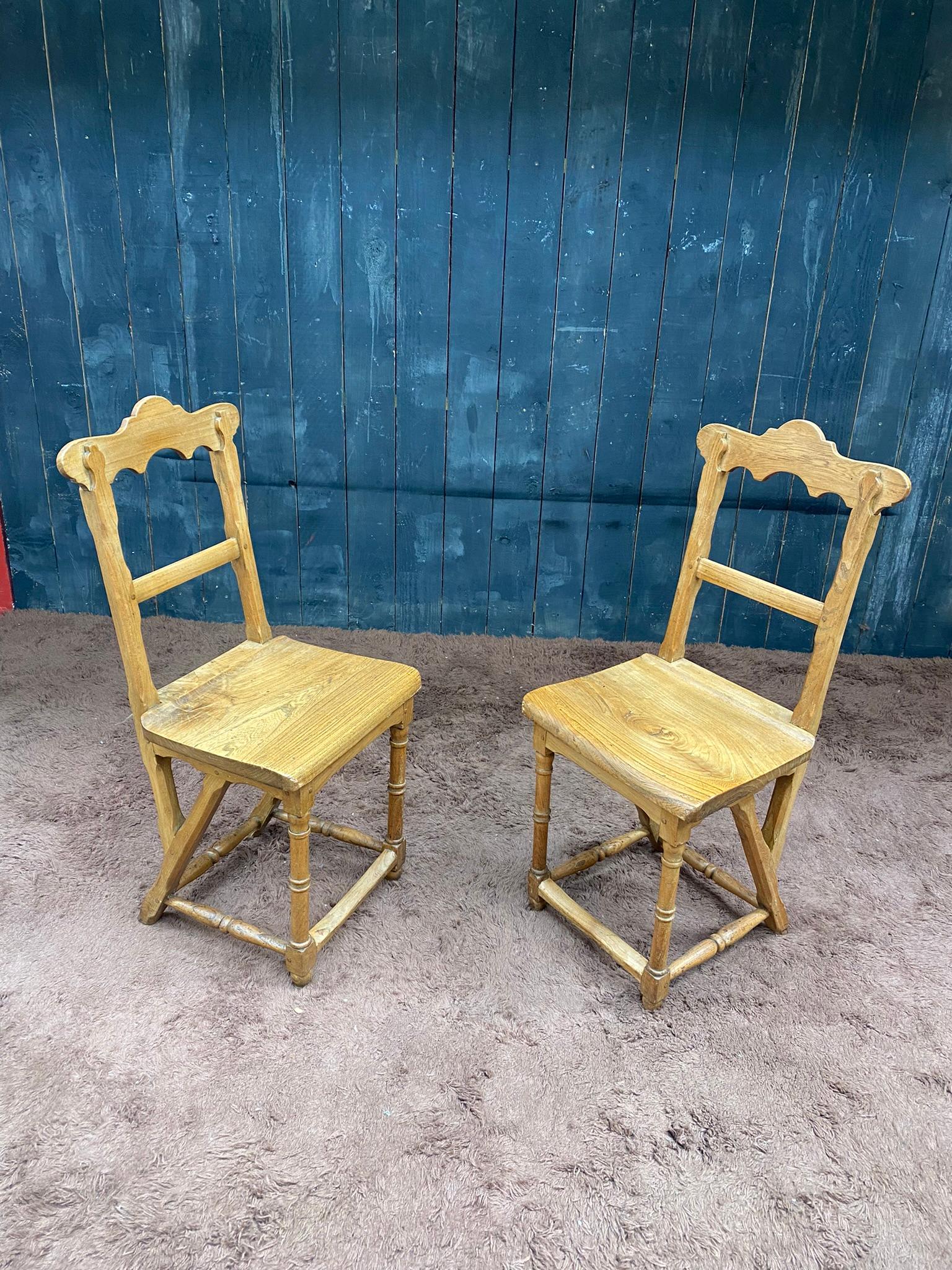 6 Mountain Chairs, in ELM, circa 1900 For Sale 2