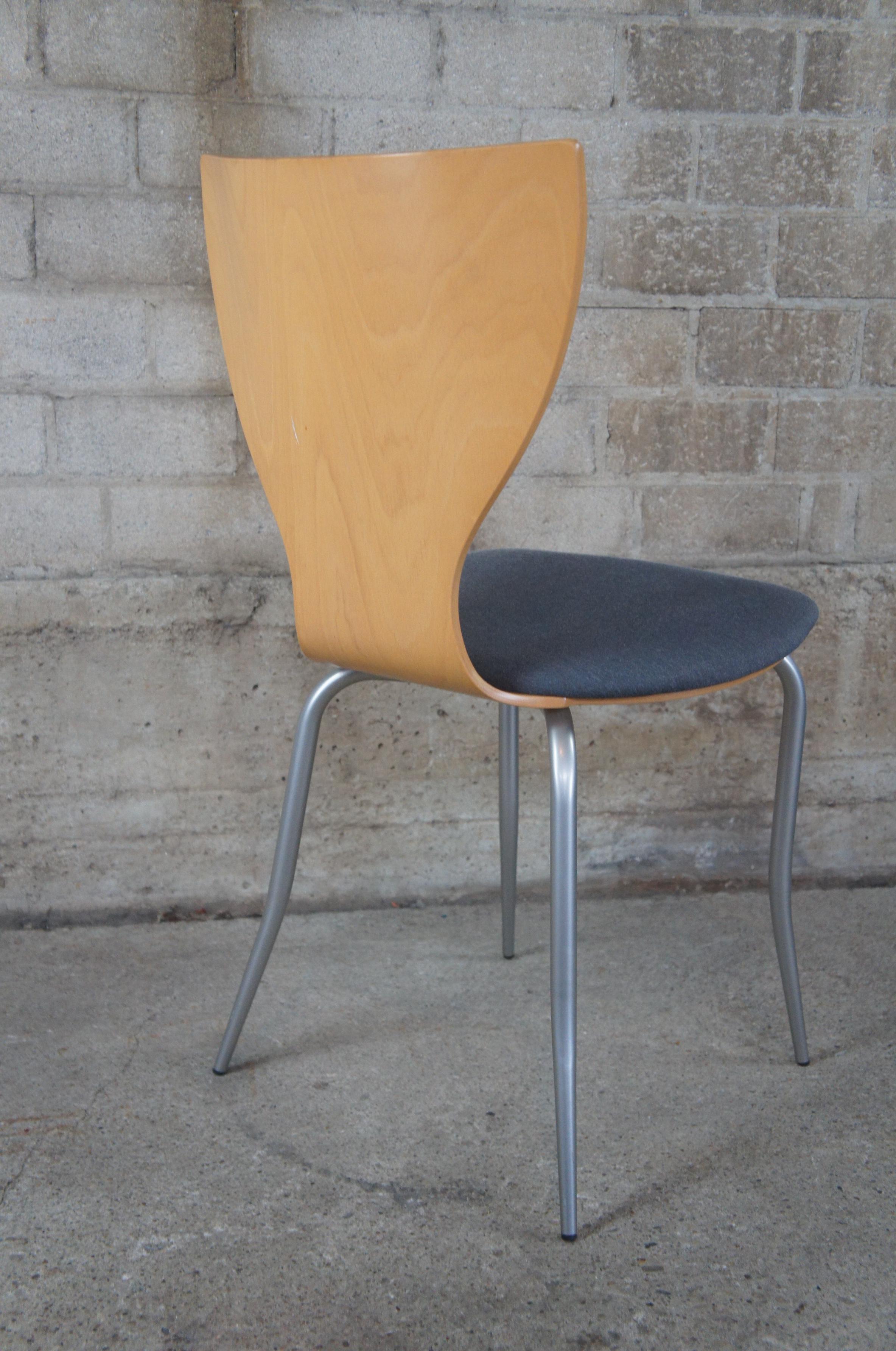 Late 20th Century 6 Calligaris Mid-Century Modern Italian Bentwood Side Dining Chairs Maple MCM