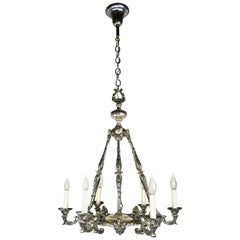 6-Candle Silver Plated Chandelier