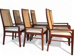 Set of Six Caned BackJack Cartwright Armchairs for Founders Furniture Co. 1960s
