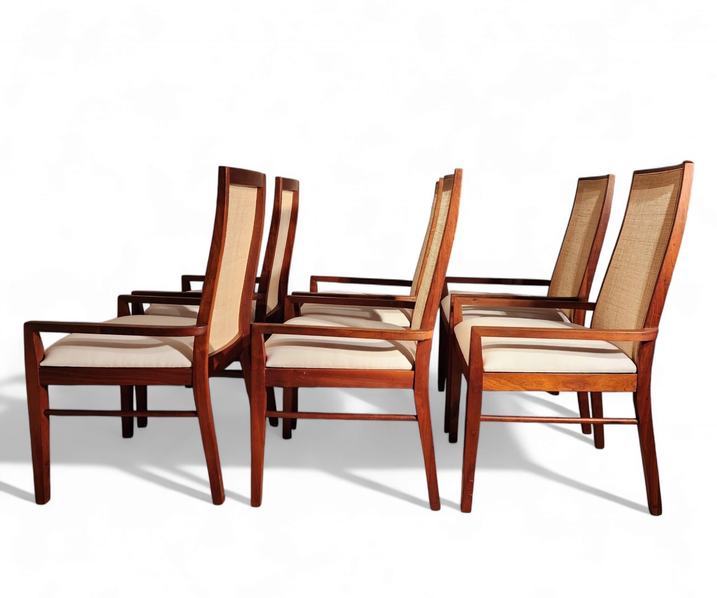 6 Poltrone da pranzo in legno di noce Jack Cartwright per Founders anni '60 In condizioni buone in vendita a Camden, ME