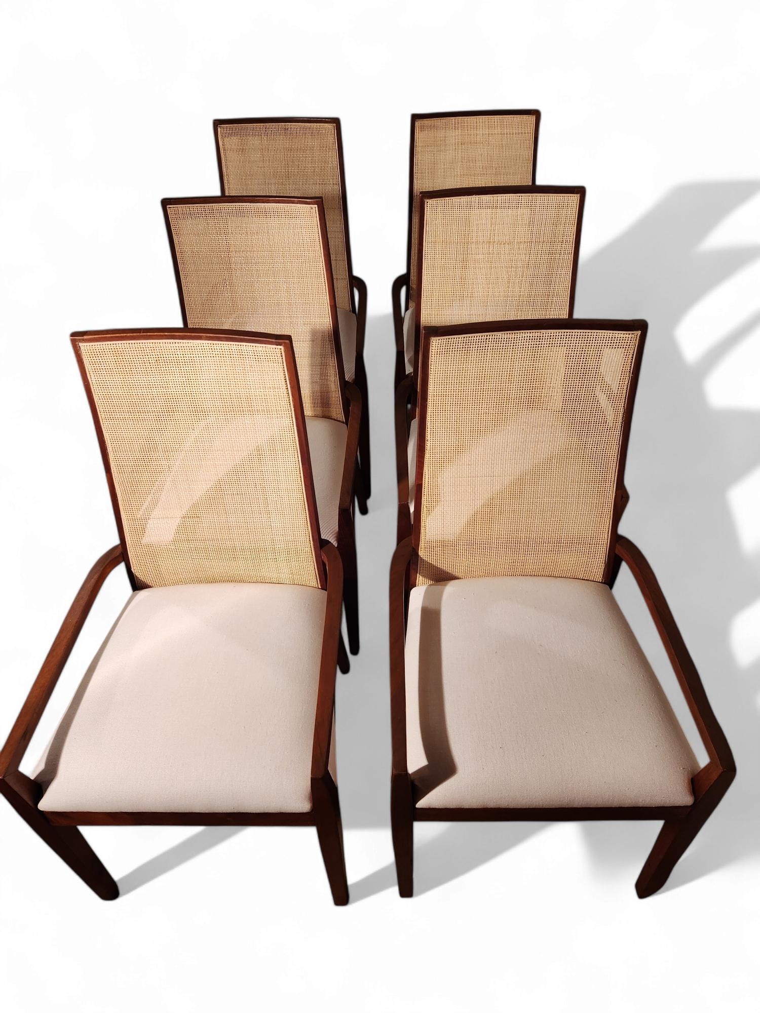 Canna 6 Poltrone da pranzo in legno di noce Jack Cartwright per Founders anni '60 in vendita