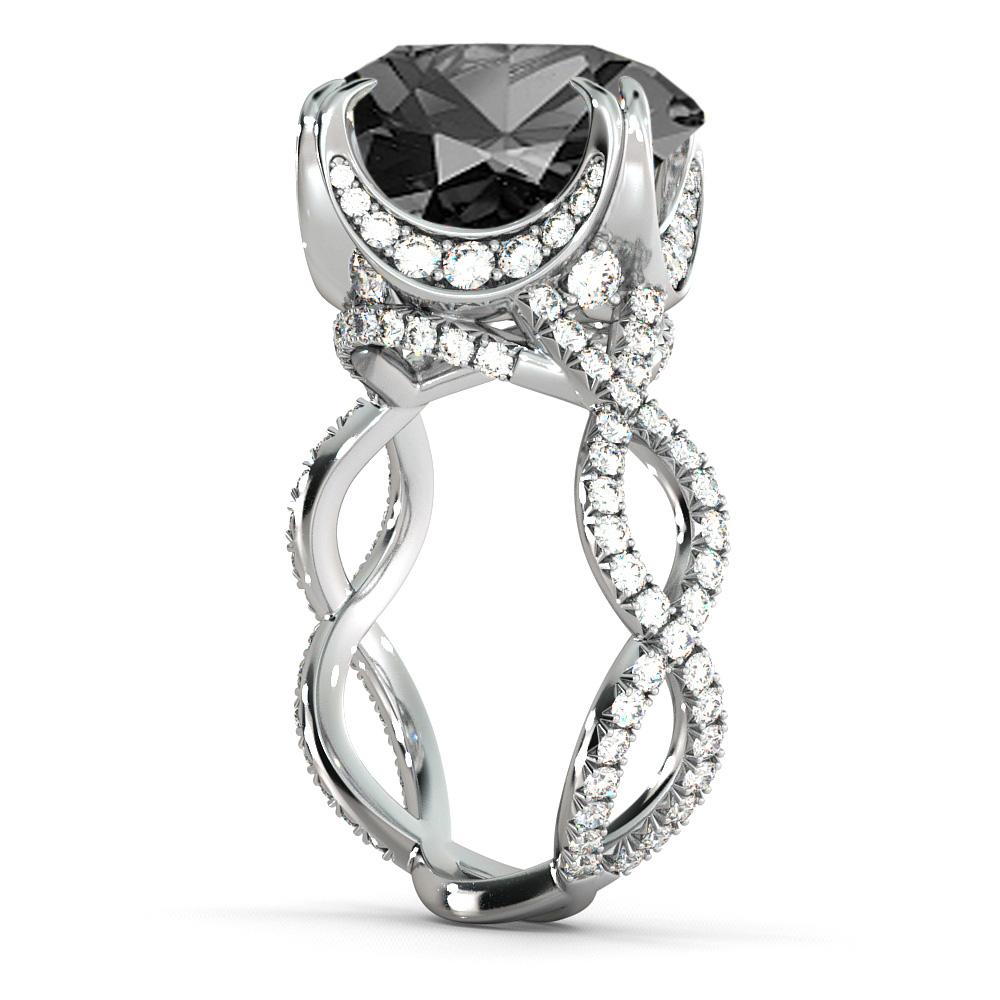 6 carat black diamond ring