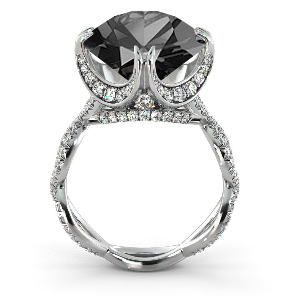 4 carat black diamond ring