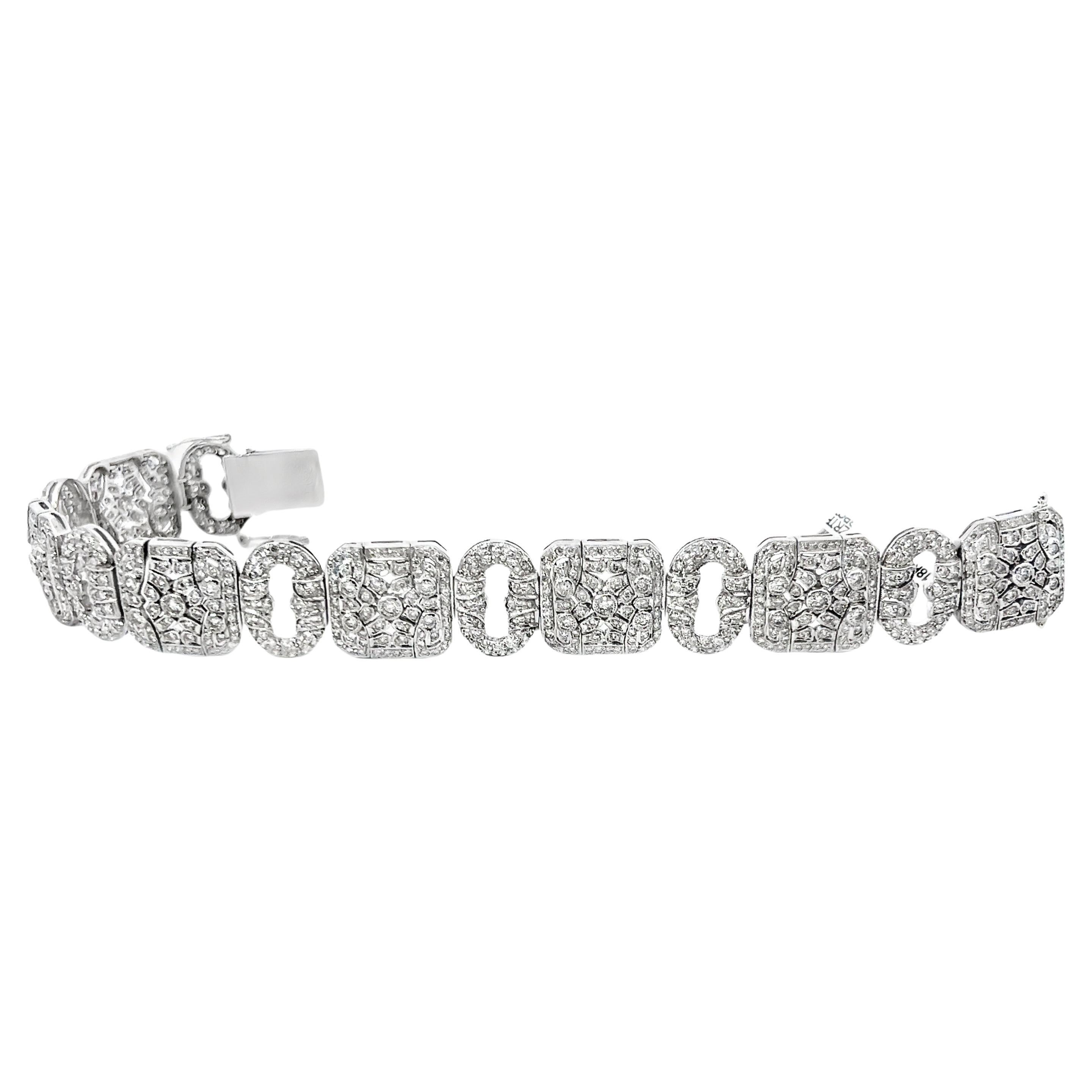 6 Karat Art Deco Stil Diamant-Gliederarmband mit Gliedern