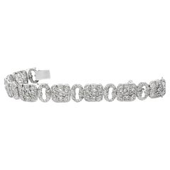 Pulsera de tenis con eslabones de diamantes estilo Art Déco de 6 quilates