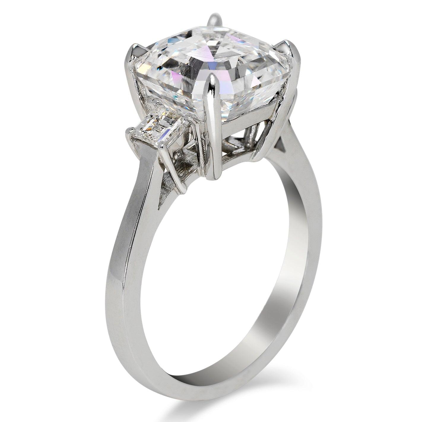 Taille Asscher Bague de fiançailles en diamant taille Asscher de 6 carats certifié GIA E VVS1 en vente
