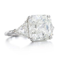 6 Carat Assher Cut Statement Brilliant White SI 14K White Gold