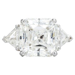 6 Carat Assher Cut Statement Brilliant White SI 14K White Gold