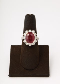 6 Carat Burma Ruby and Diamond Ring