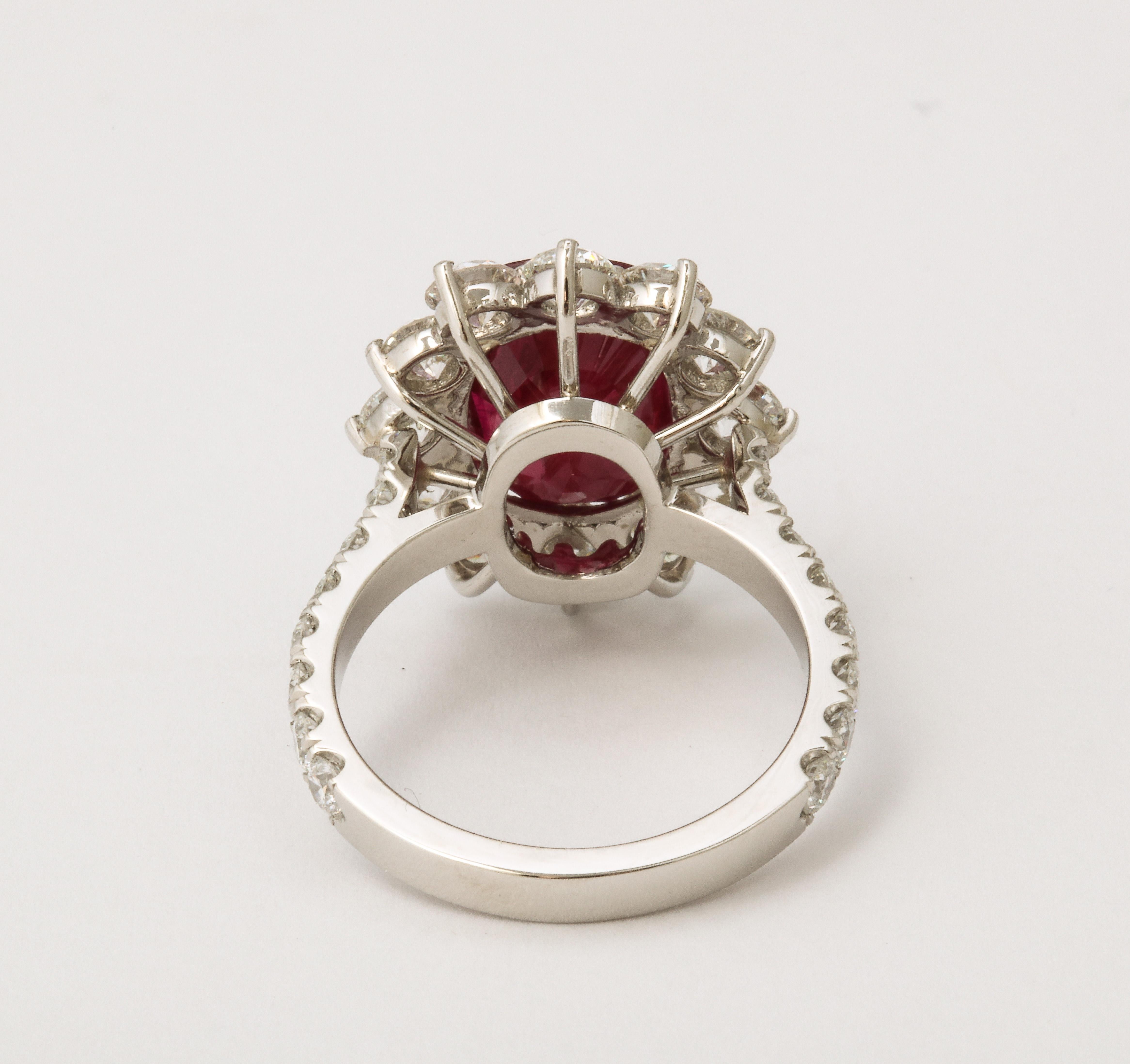 6 Carat Burma Ruby and Diamond Ring In New Condition For Sale In New York, NY