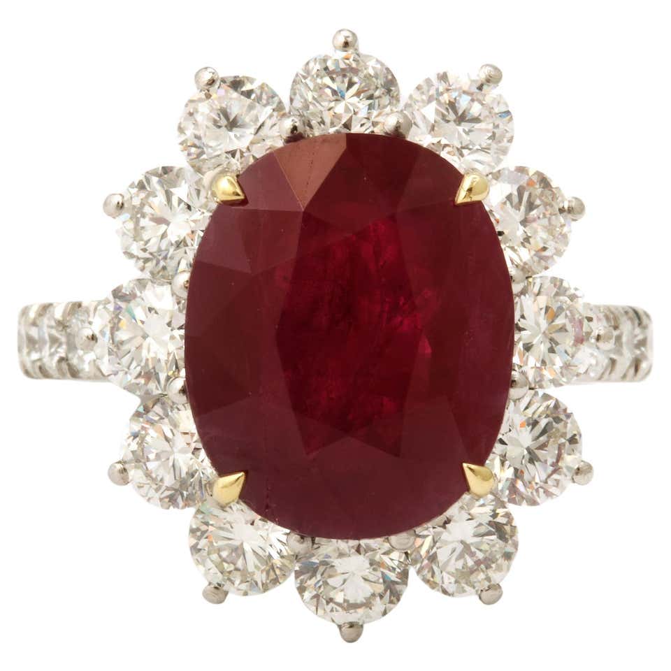Rare 10 Carat Burma Ruby Diamond Ring For Sale at 1stDibs | 10 carat ...