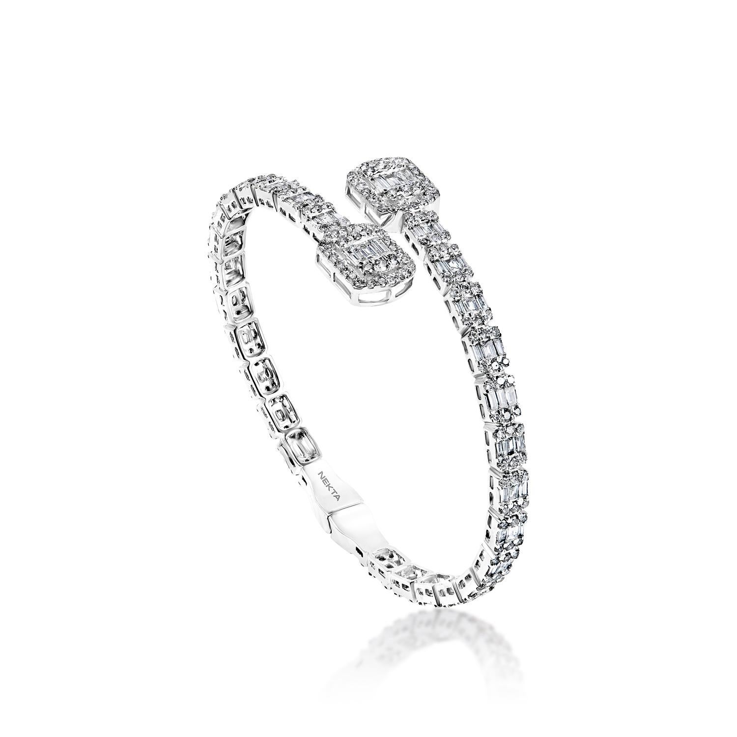 Mixed Cut 6 Carat Combine Mix Shape Diamond Bangle Bracelet Certified For Sale