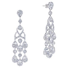 6 Karat kombinierte gemischte Diamant-Kronleuchter-Ohrringe zertifiziert