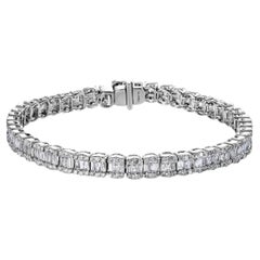 Bracelet tennis à rangée de diamants combinés de forme mixte de 6 carats certifié