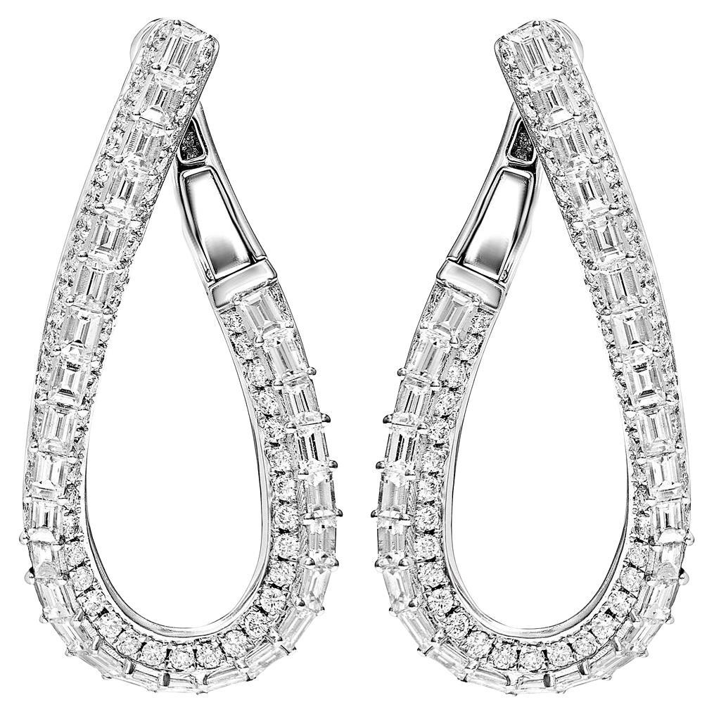 6 Karat Combine Mixed Shape Diamant-Ohrclips zertifiziert im Angebot