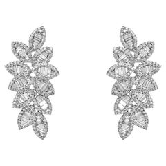 6 Carat Combined Mixed Shape Diamond Chandelier Earrings Certified