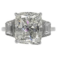 6 Carat Cushion Cut Diamond Engagement Ring EGL Certified G VS