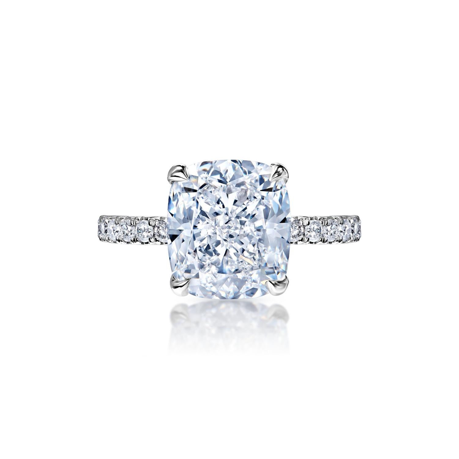 Dayana 6 Carat D VVS1 Cushion Cut Diamond Engagement Ring in Platinum by Mike Nekta


GIA CERTIFIED
Center Diamond:

Carat Weight: 5.69 Carats
Color : D*
Clarity: VVS1
Style: Cushion Cut
*This Diamond has been treated by one or more processes to
