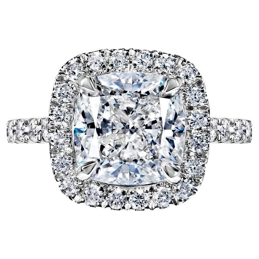 Bague de fiançailles diamant 6 carats taille coussin certifiée GIA I IF en vente