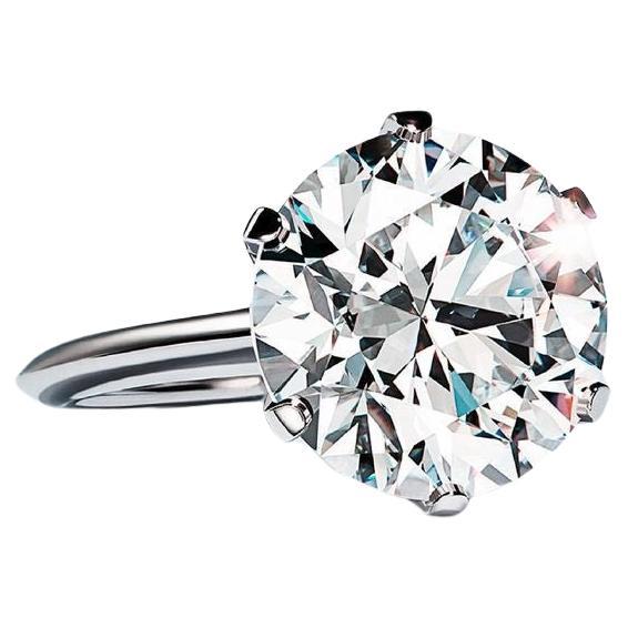 Anello con diamante tondo brillante senza difetti da 6 carati D. A.  Diamanti Legacy