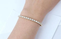 6 Carat Diamond 14k Yellow Gold Four-Prong Tennis Bracelet