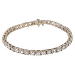 6 Carat Diamond 14k Yellow Gold Four-Prong Tennis Bracelet