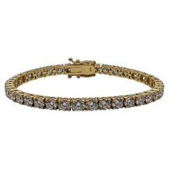 Tennisarmband aus 14-karätigem Gelbgold mit einem 6-Karat-Diamanten