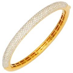 6 Carat Diamond and Gold Bangle Bracelet