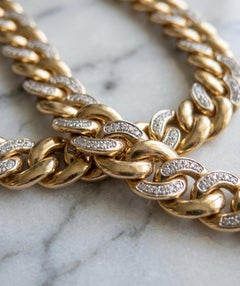 6 Carat Diamond Cuban Link Chain Necklace in 18K Yellow Gold