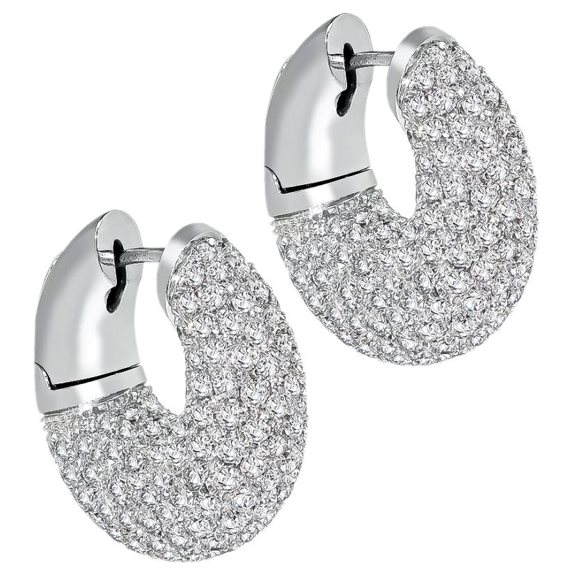 6 Carat Diamond Gold Huggie Earrings