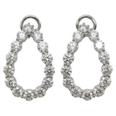 6 Carat Diamond Hoop Earrings in Platinum
