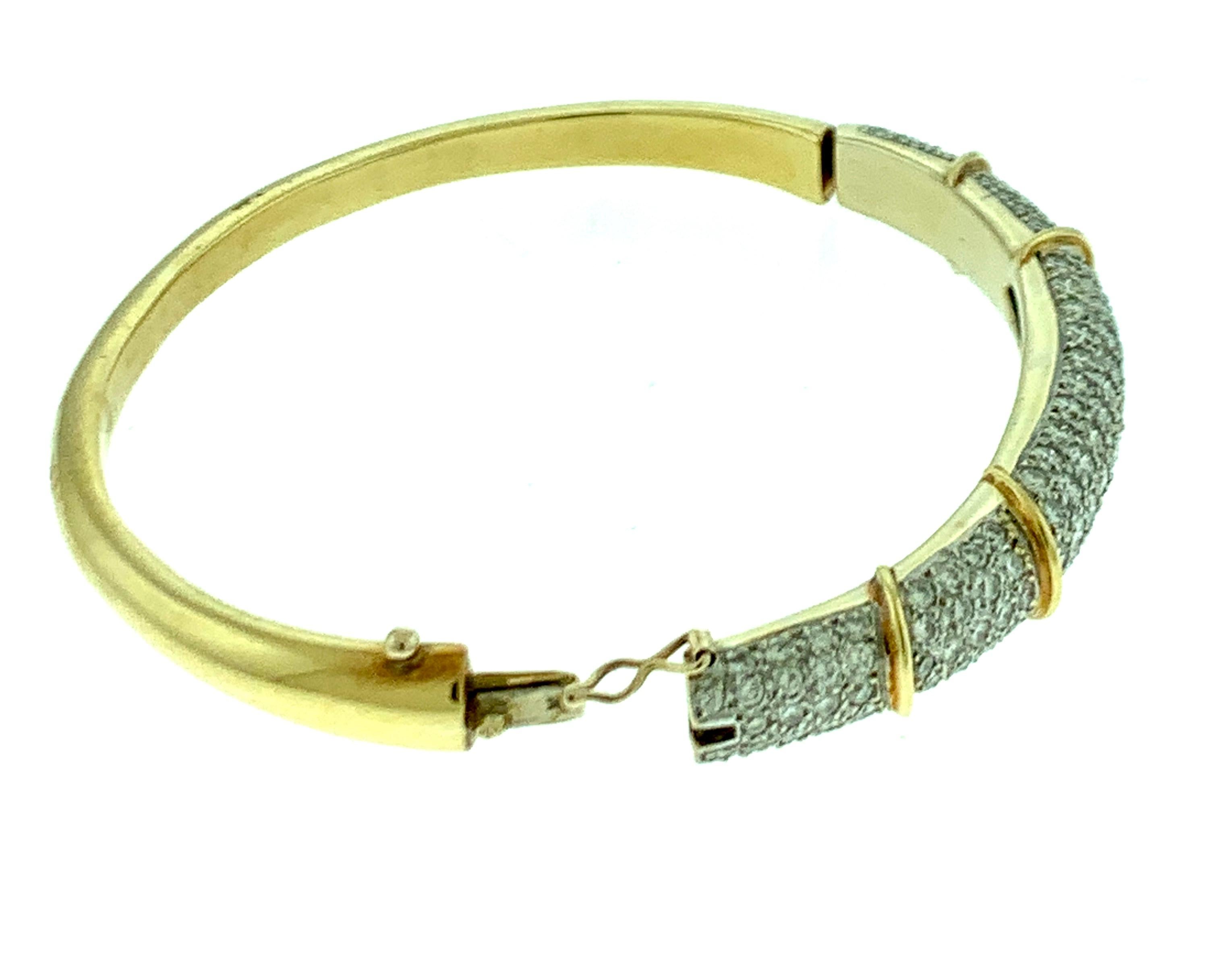 6 Carat Diamond Large Bangle /Bracelet in 18 Karat Yellow Gold 36 Grams 2