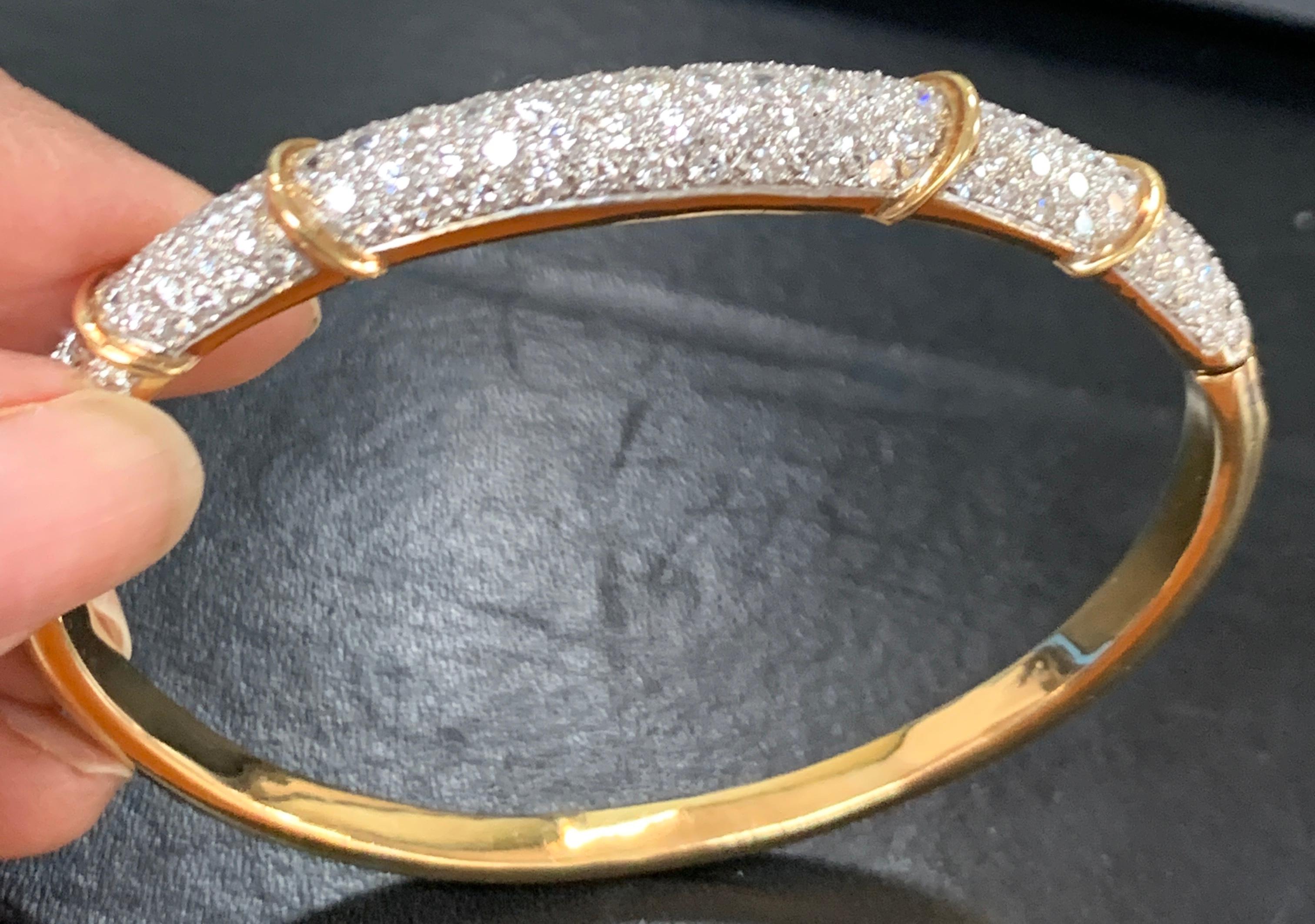 6 Karat Diamant Großer Armreif /Armreif aus 18 Karat Gelbgold 36 Gramm im Zustand „Hervorragend“ in New York, NY