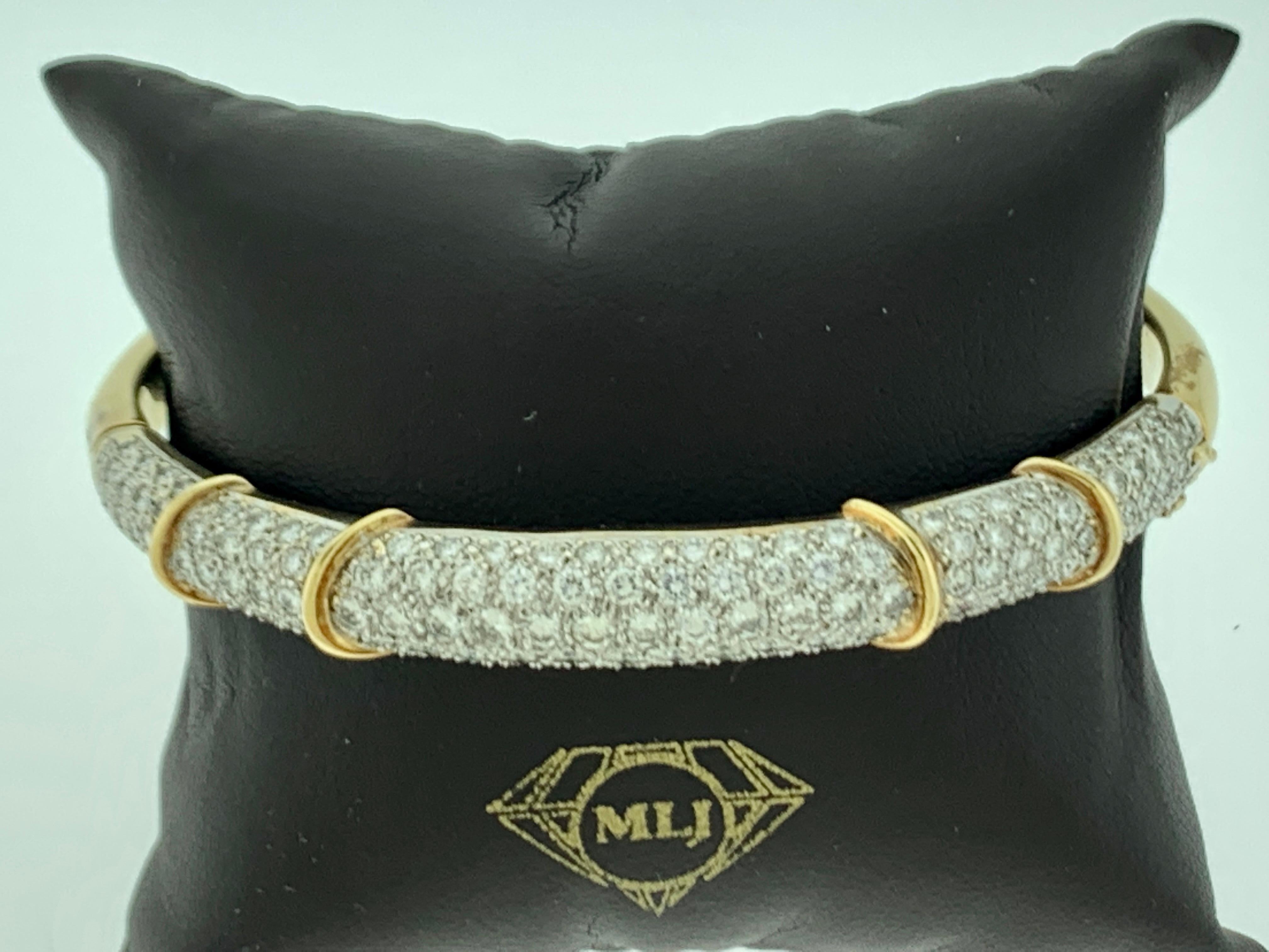6 Karat Diamant Großer Armreif /Armreif aus 18 Karat Gelbgold 36 Gramm Damen