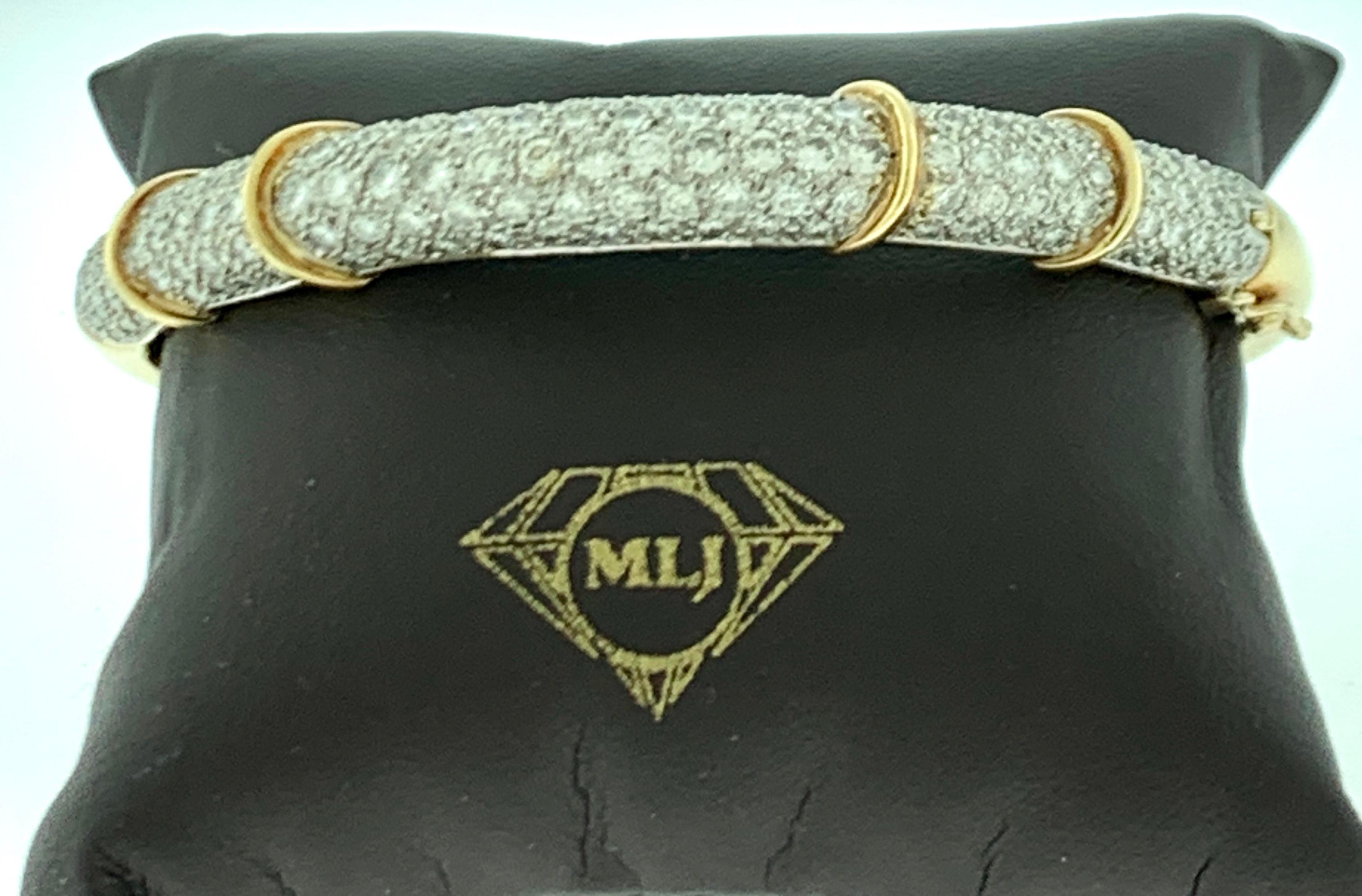 6 Carat Diamond Large Bangle /Bracelet in 18 Karat Yellow Gold 36 Grams In Excellent Condition In New York, NY