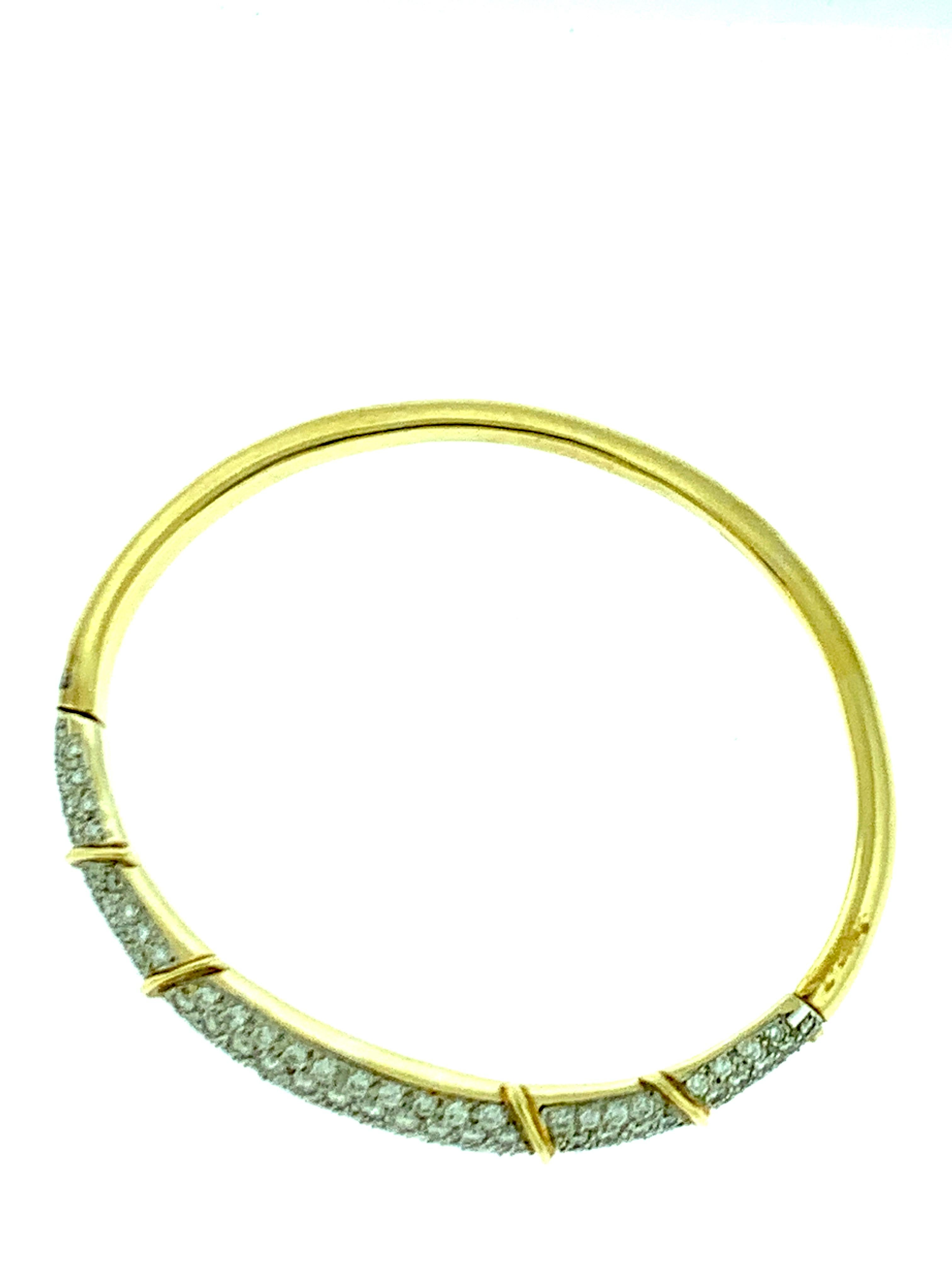 Women's 6 Carat Diamond Large Bangle /Bracelet in 18 Karat Yellow Gold 36 Grams
