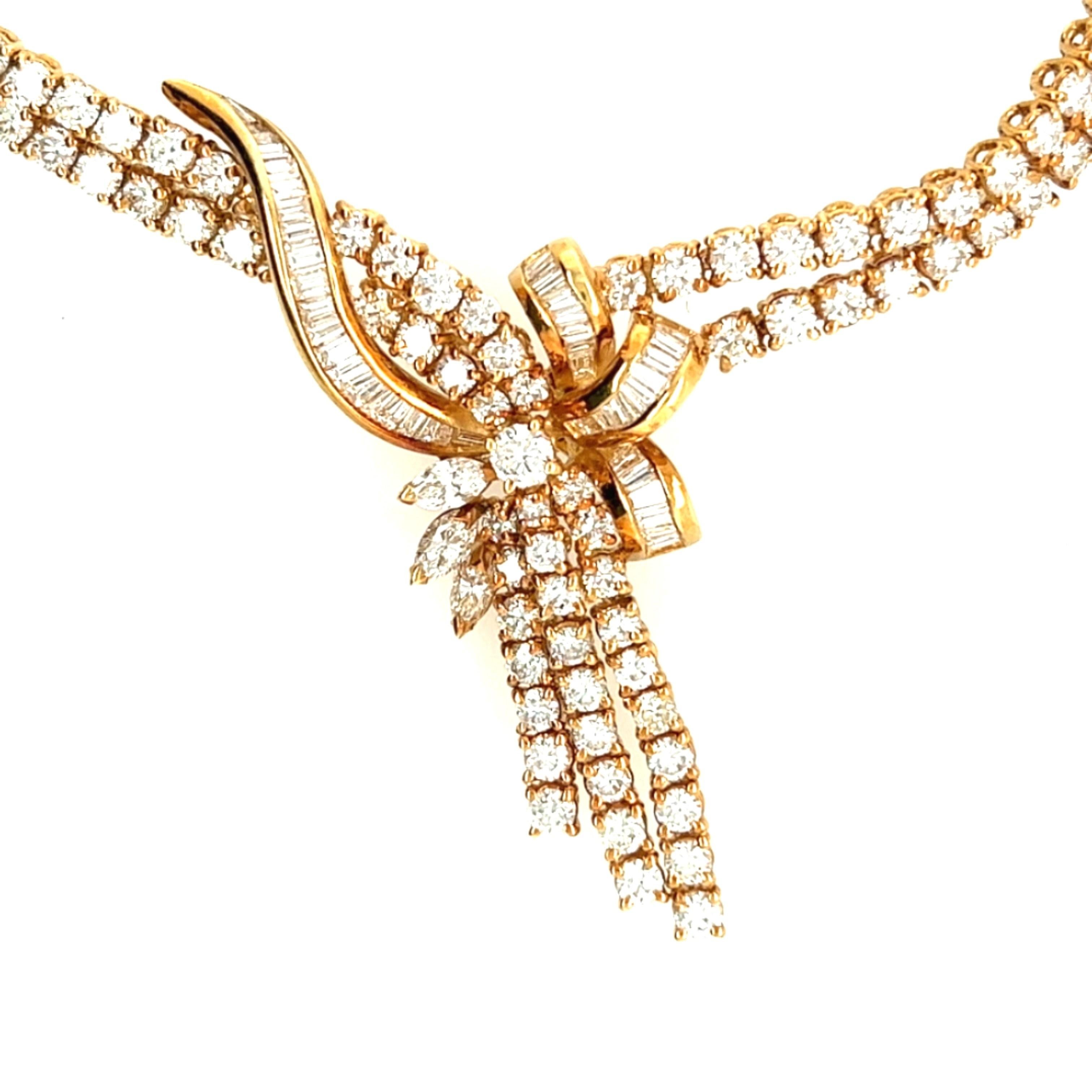 Women's or Men's 6+ Carat Diamond Necklace in 18kt Gold 