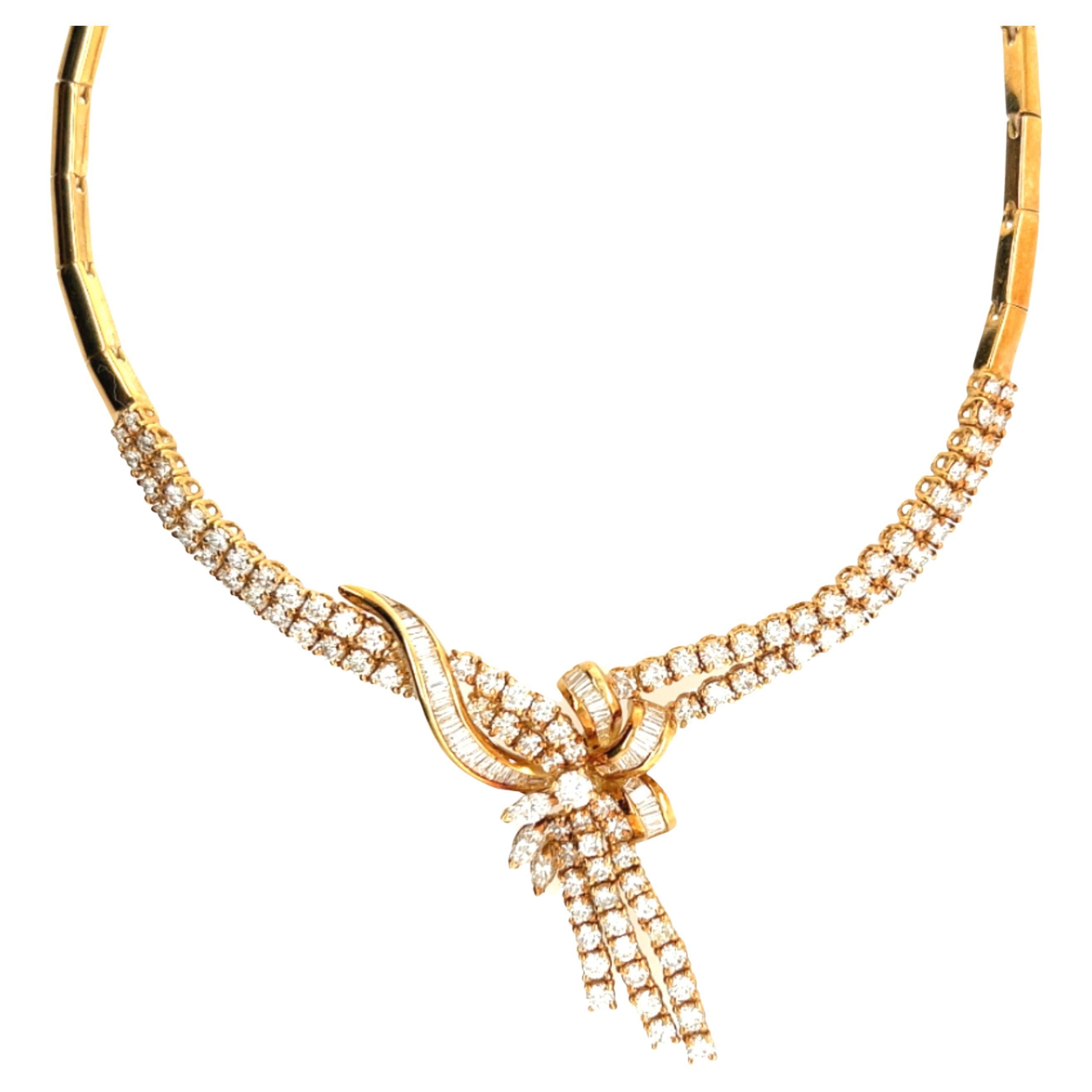 6+ Carat Diamond Necklace in 18kt Gold 