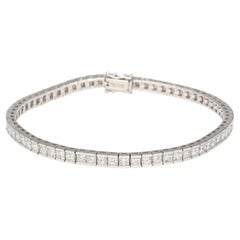 6 Carat Diamond Princesse Coupe diamant Half Bezel Channel Set Tennis Bracelet